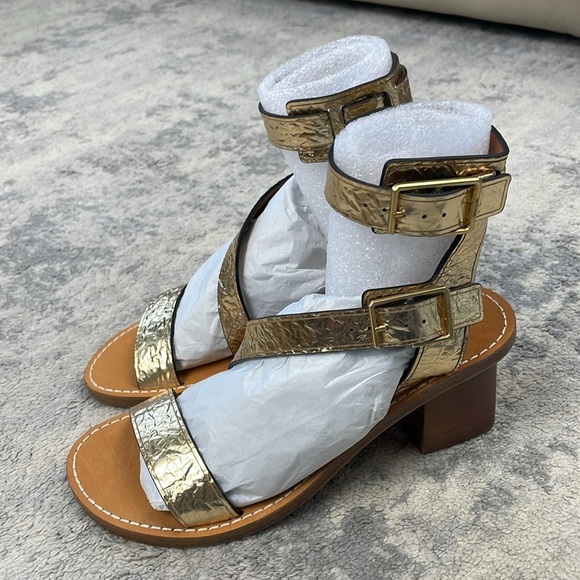 NIB Zadig & Voltaire Cecilia Caprese Sandal Gladiator Leather Gold Sz 40 - Picture 6 of 16